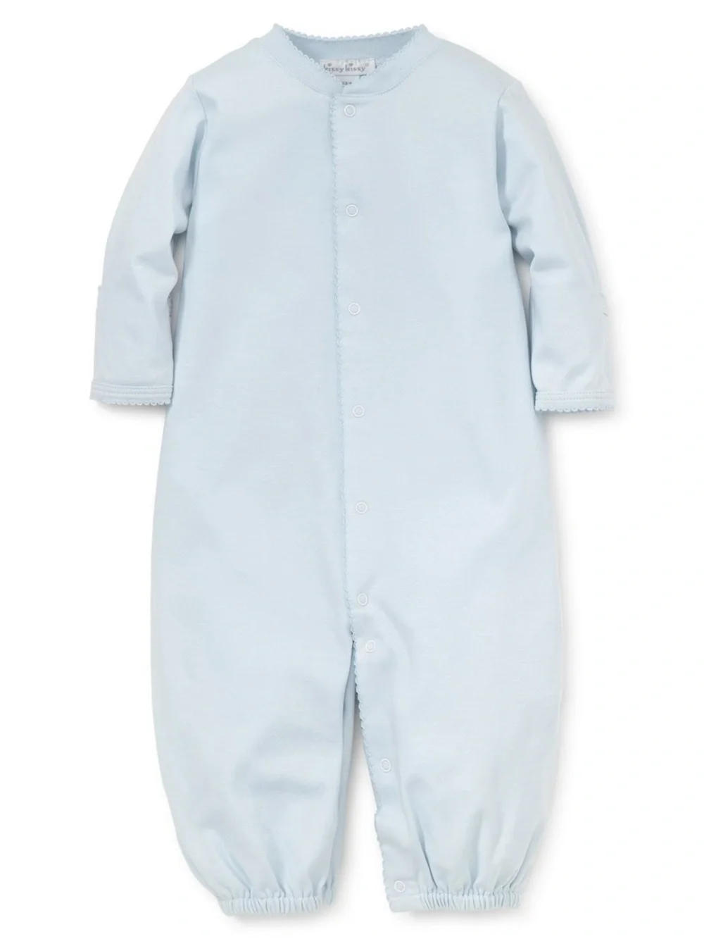 0-3m Classic Light Blue Baby One-Piece convertible Romper